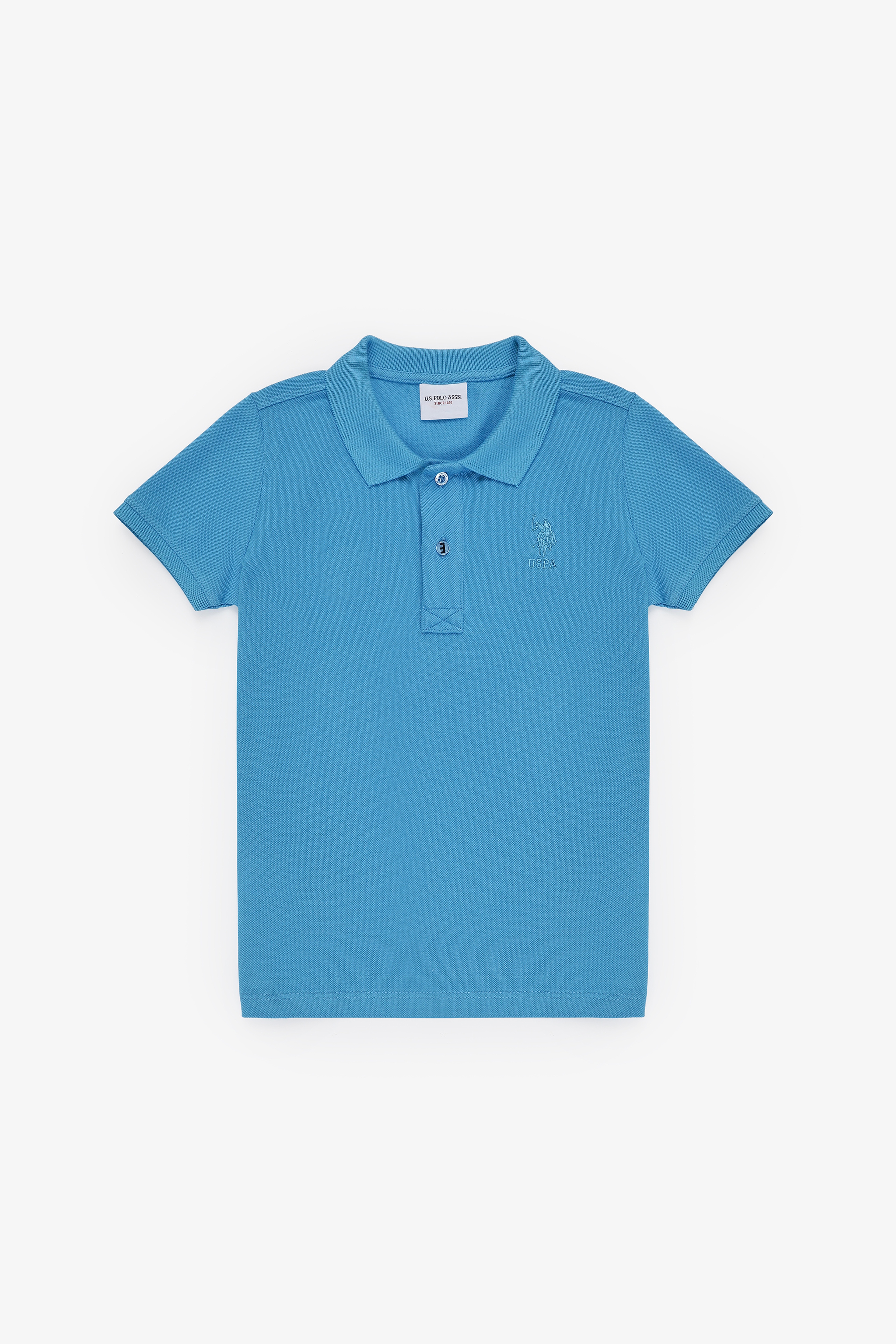 Erkek Çocuk Kobalt Mavi Polo Yaka Basic Tişört - Image 1
