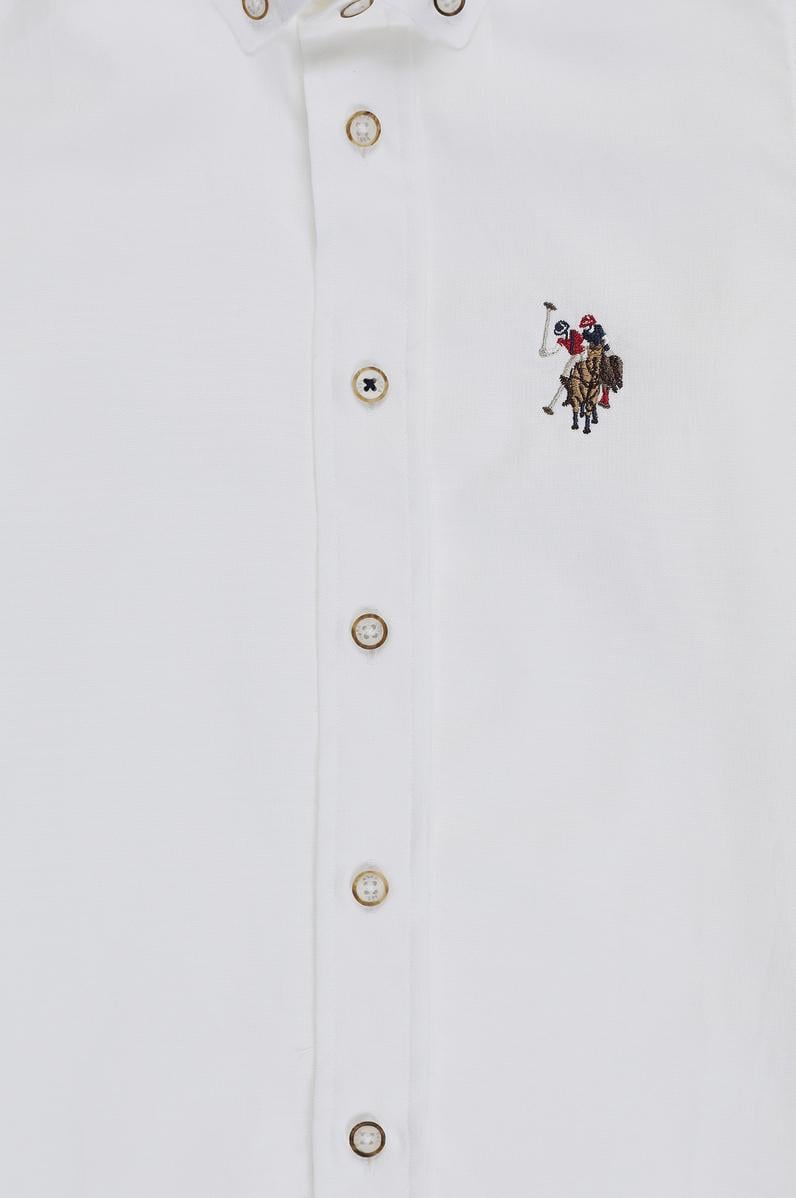 Erkek Çocuk Beyaz Uzun Kollu Basic Gömlek