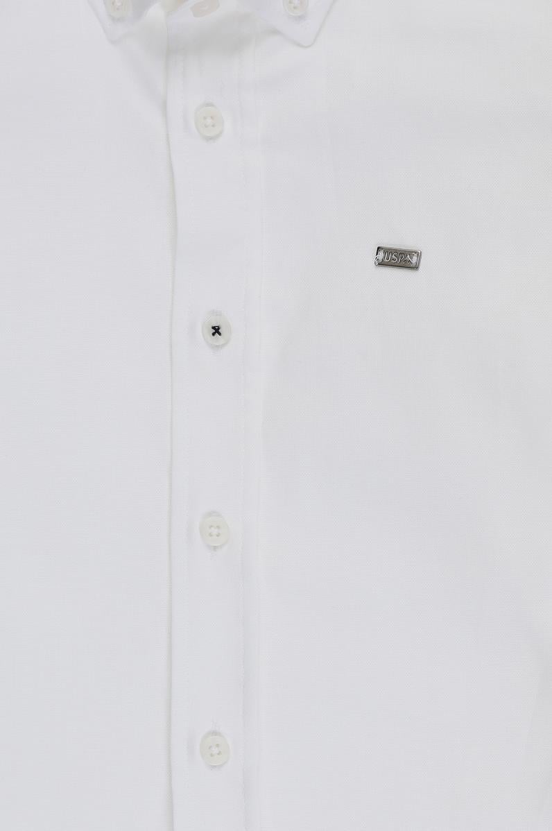 Erkek Çocuk Beyaz Uzun Kollu Basic Gömlek