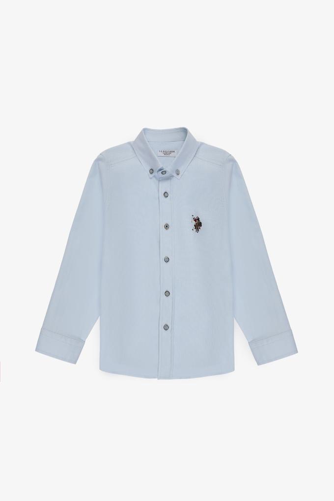 Erkek Çocuk Açık Mavi Uzun Kollu Basic Gömlek