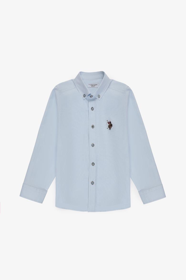 Erkek Çocuk Açık Mavi Uzun Kollu Basic Gömlek