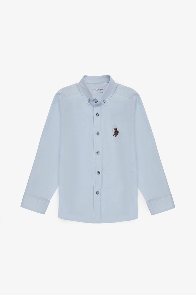 Erkek Çocuk Açık Mavi Uzun Kollu Basic Gömlek