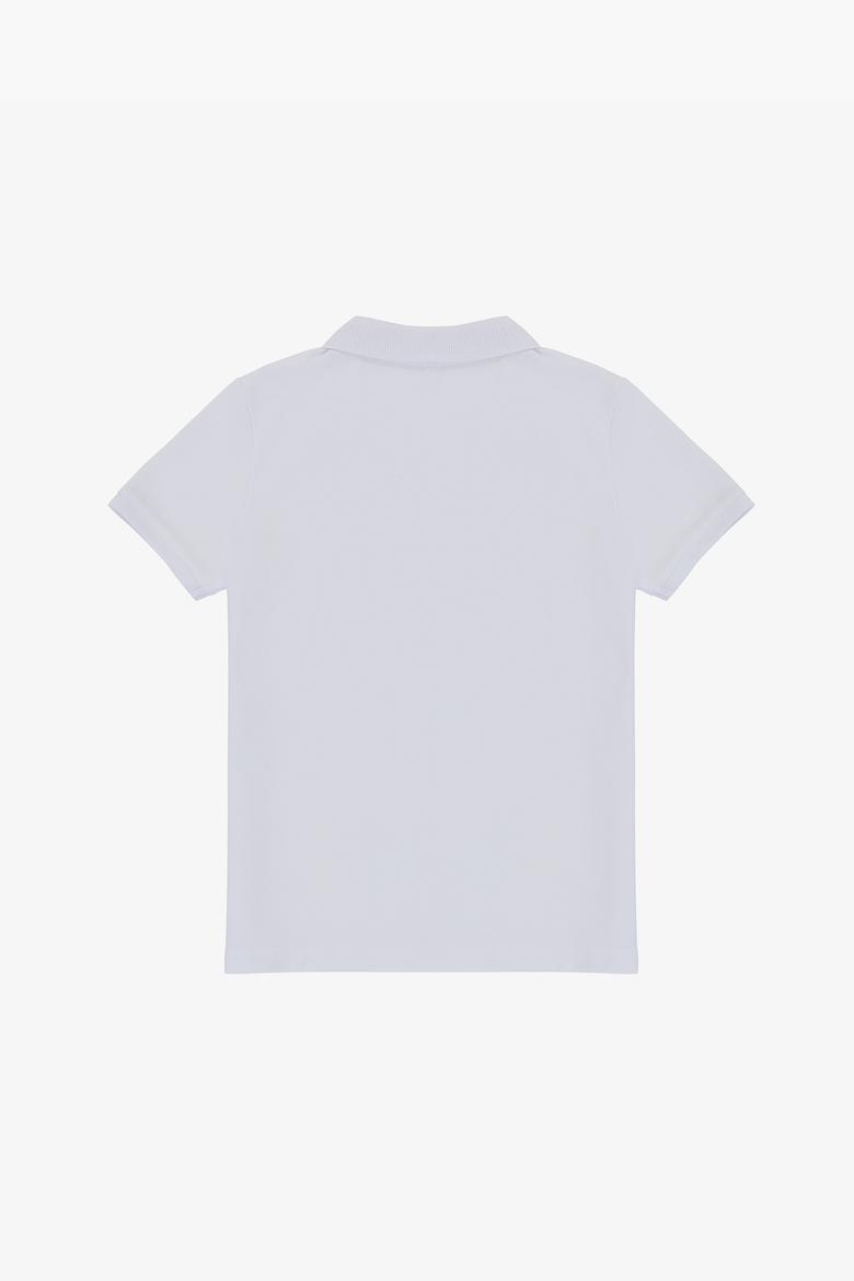 Erkek Çocuk Beyaz Polo Yaka Basic Tişört - 50320118019
