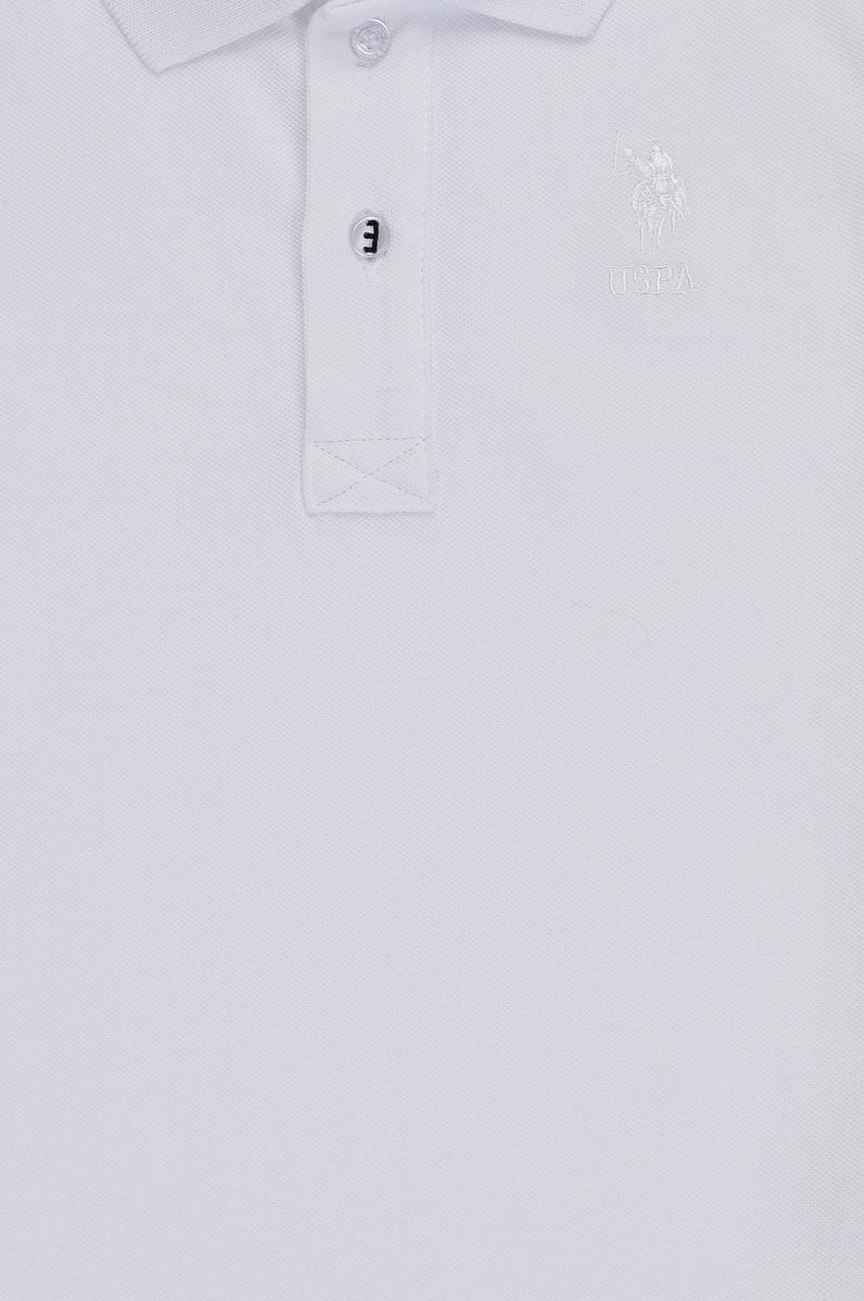 Erkek Çocuk Beyaz Polo Yaka Basic Tişört