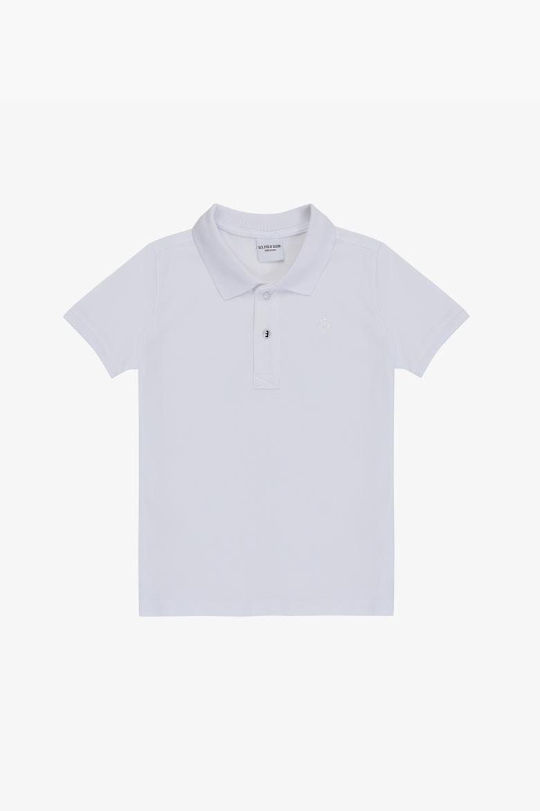 Erkek Çocuk Beyaz Polo Yaka Basic Tişört - 50320118019