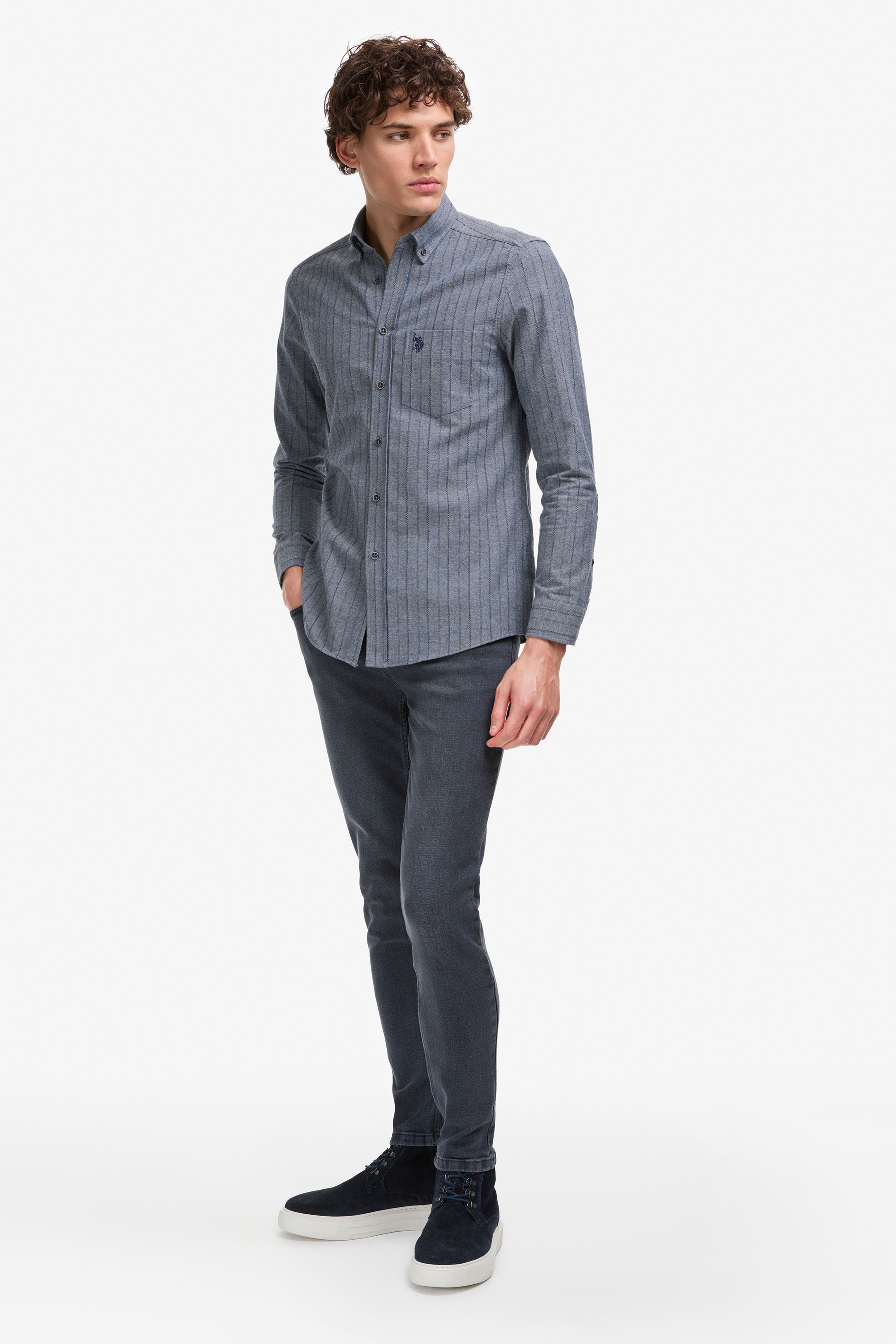 Erkek Antrasit Slim Fit Jean Pantolon - Image 3