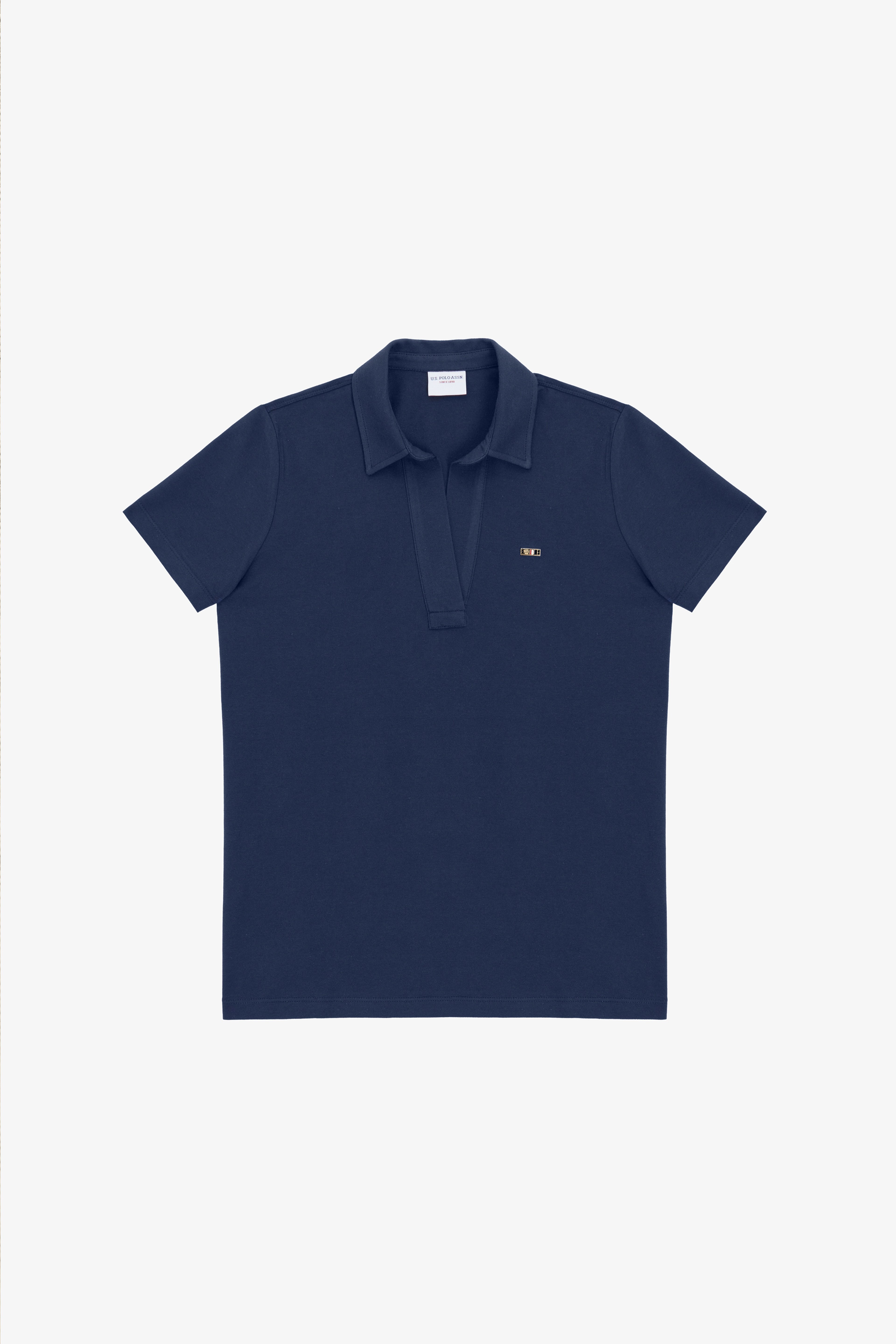 Kadın Lacivert Polo Yaka Basic Tişört