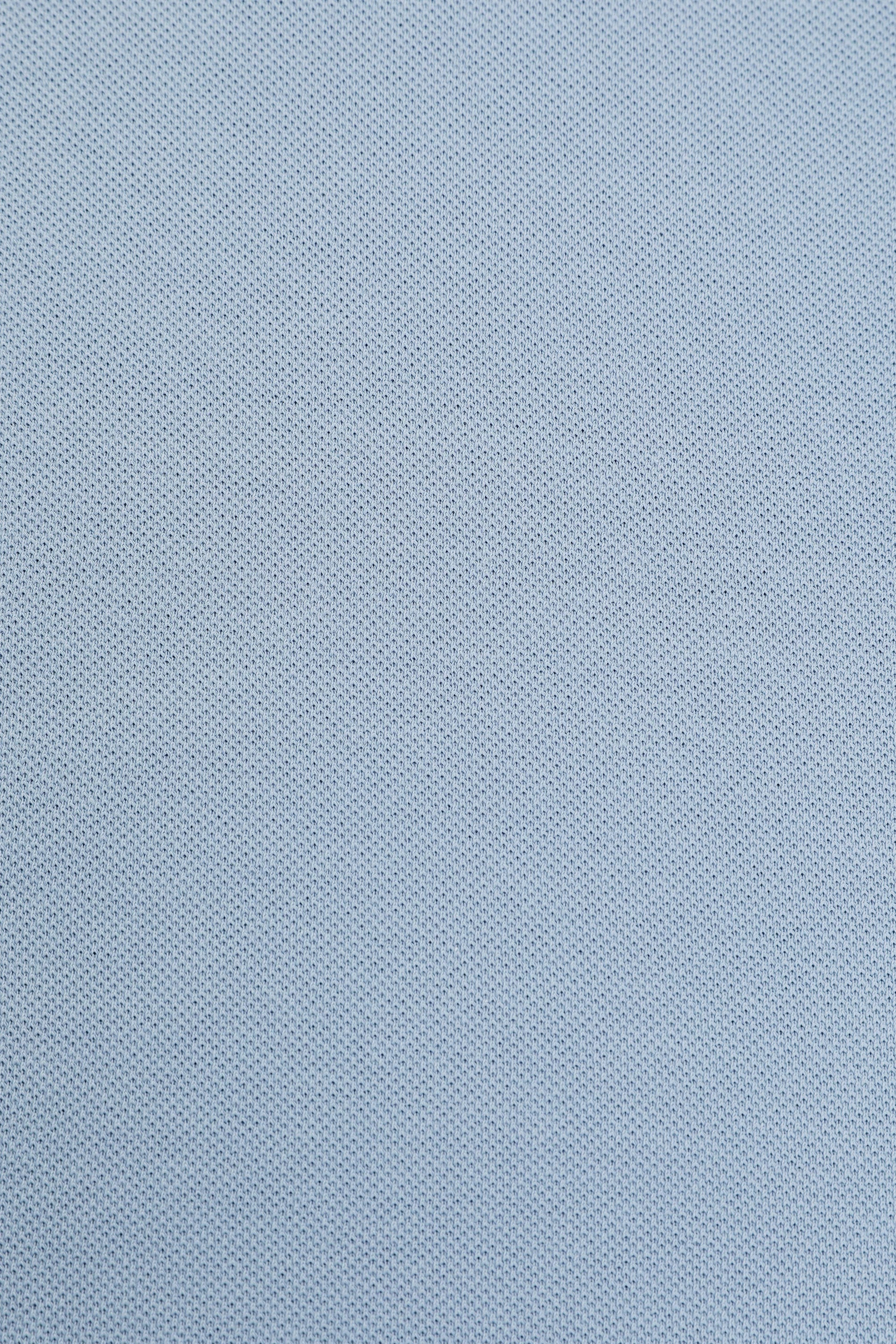 Erkek Slim Fit Polo Yaka Mavi Basic Tişört