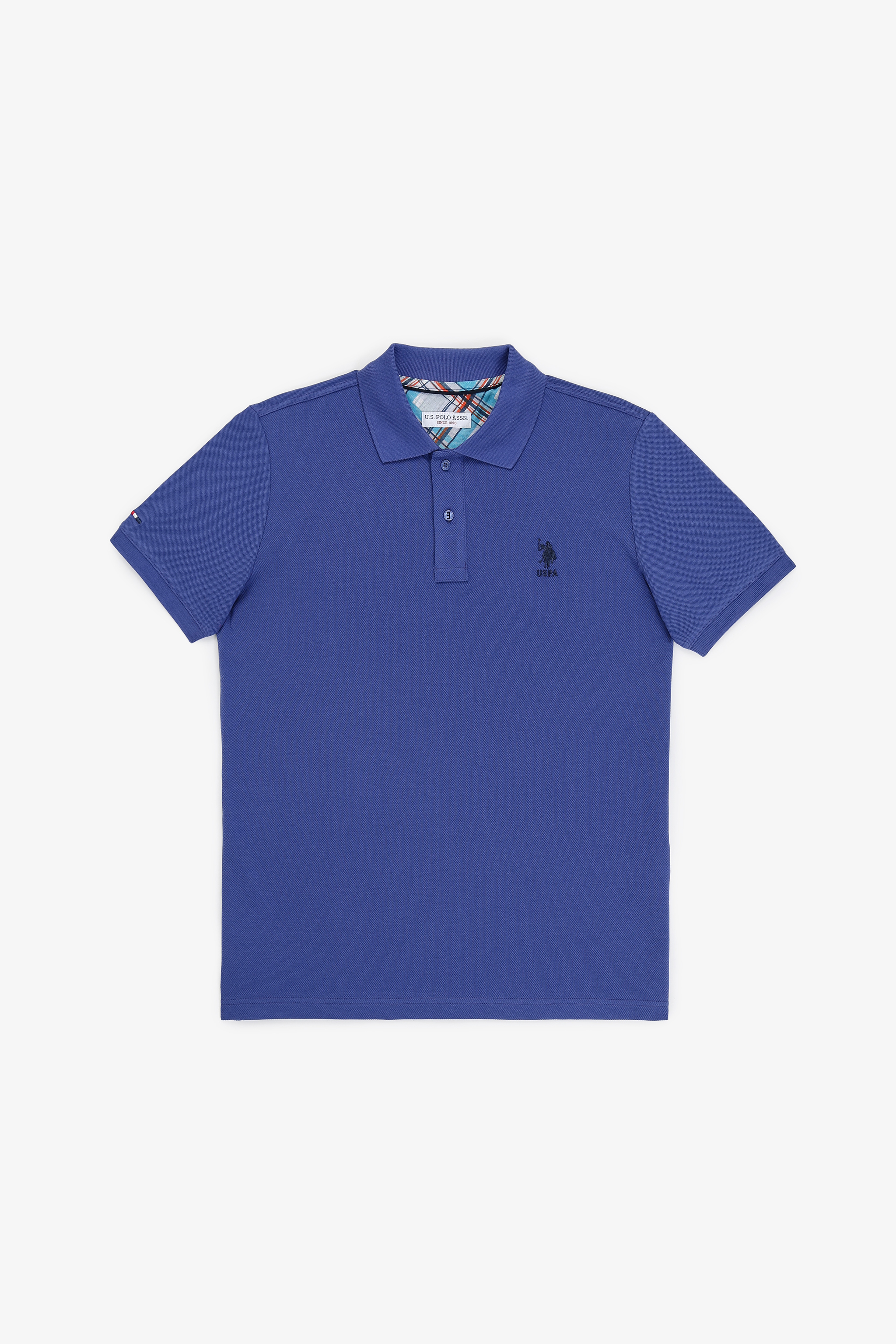 Erkek Slim Fit Polo Yaka Mavi Basic Tişört - Image 6