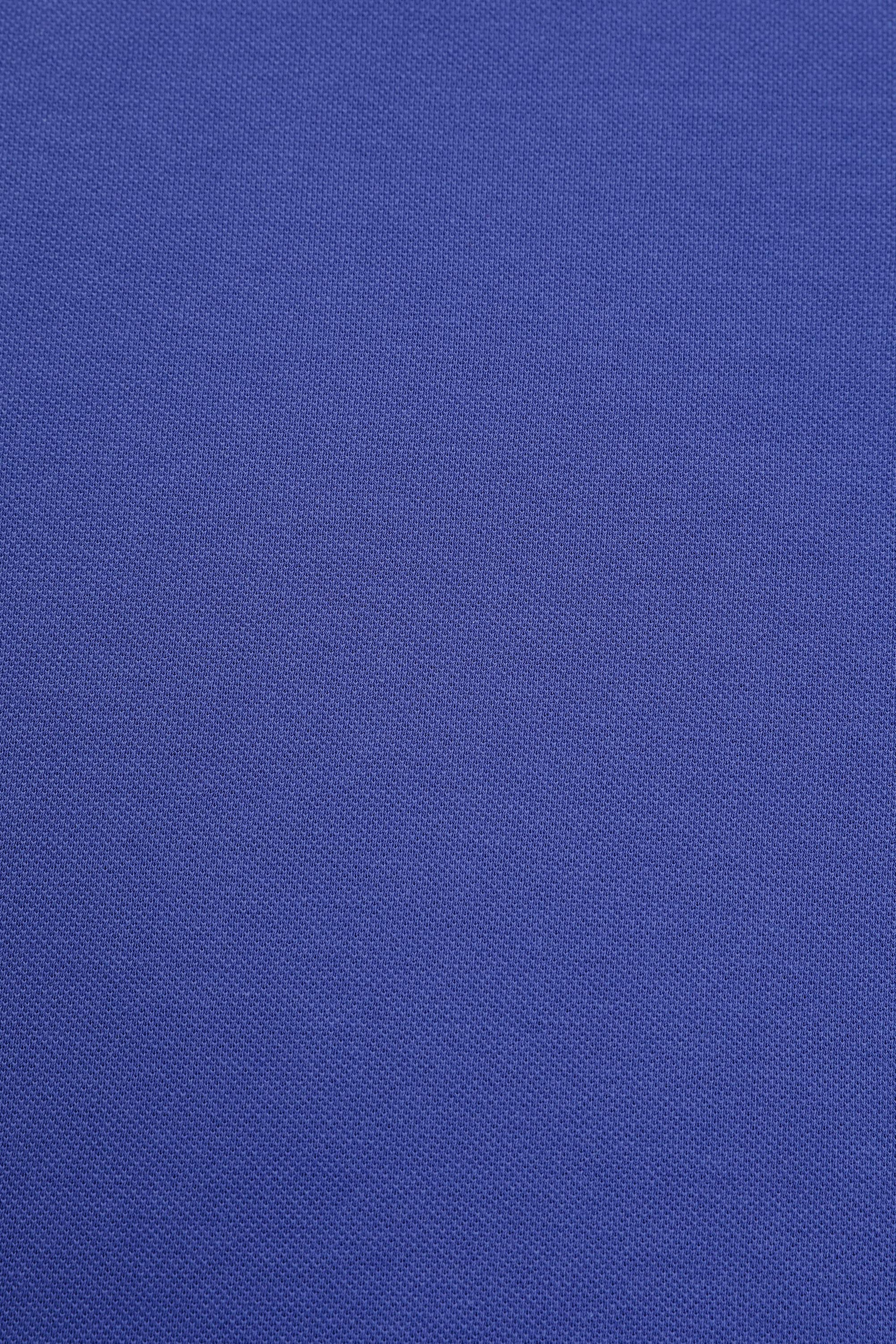 Erkek Slim Fit Polo Yaka Mavi Basic Tişört - Image 7