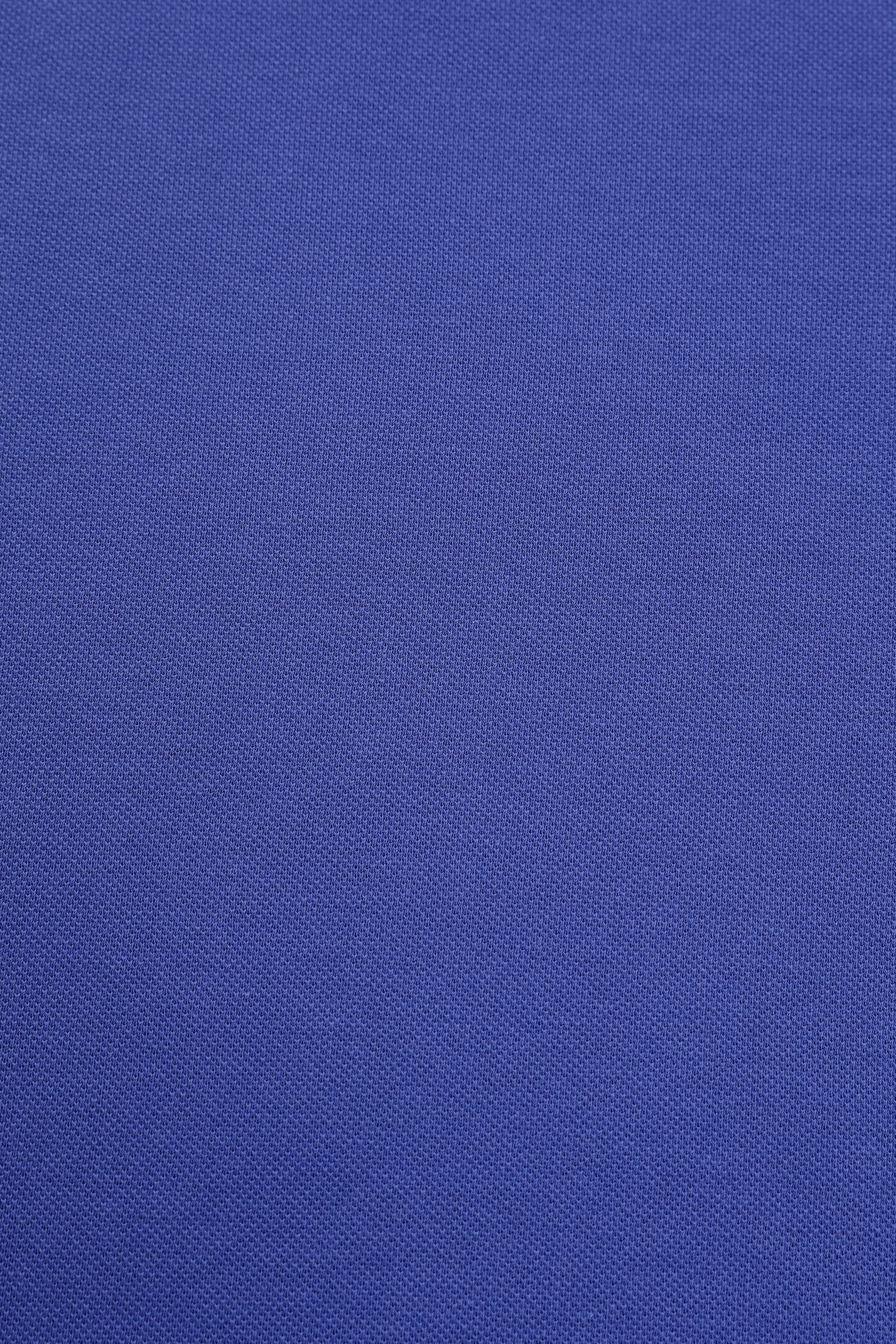 Erkek Slim Fit Polo Yaka Mavi Basic Tişört
