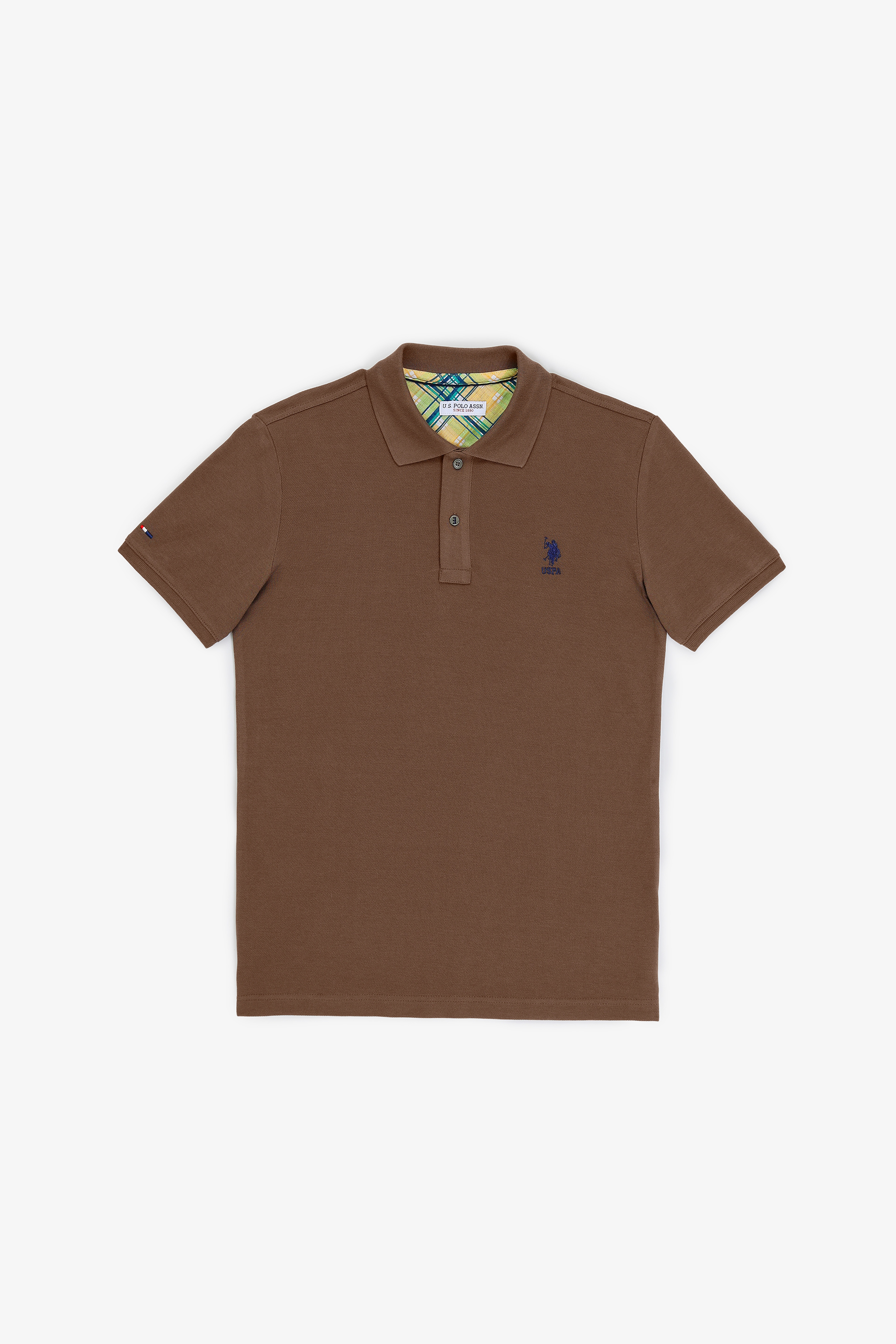 Erkek Slim Fit Polo Yaka Kahverengi Basic Tişört - Image 6