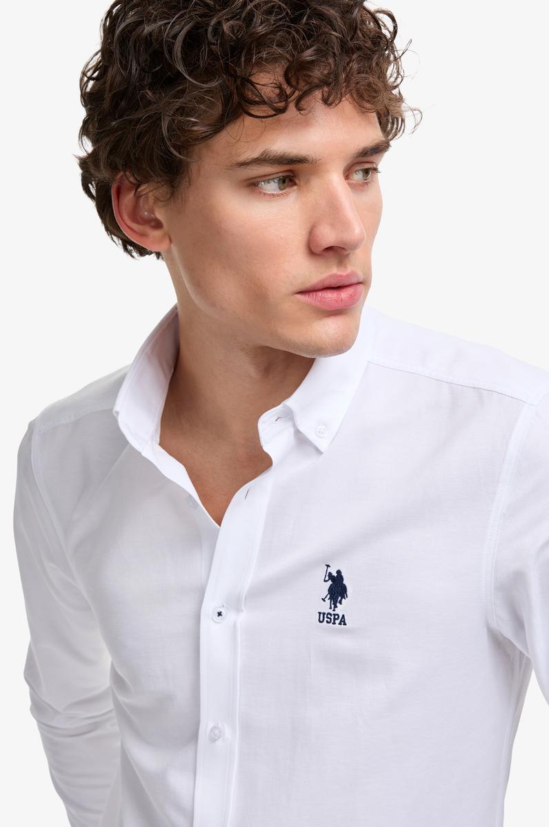 Erkek Beyaz Uzun Kollu Basic Gömlek