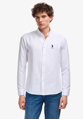 Erkek Beyaz Uzun Kollu Basic Gömlek - 50322159023