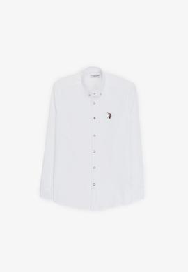 Erkek Beyaz Uzun Kollu Basic Gömlek - 50322161013
