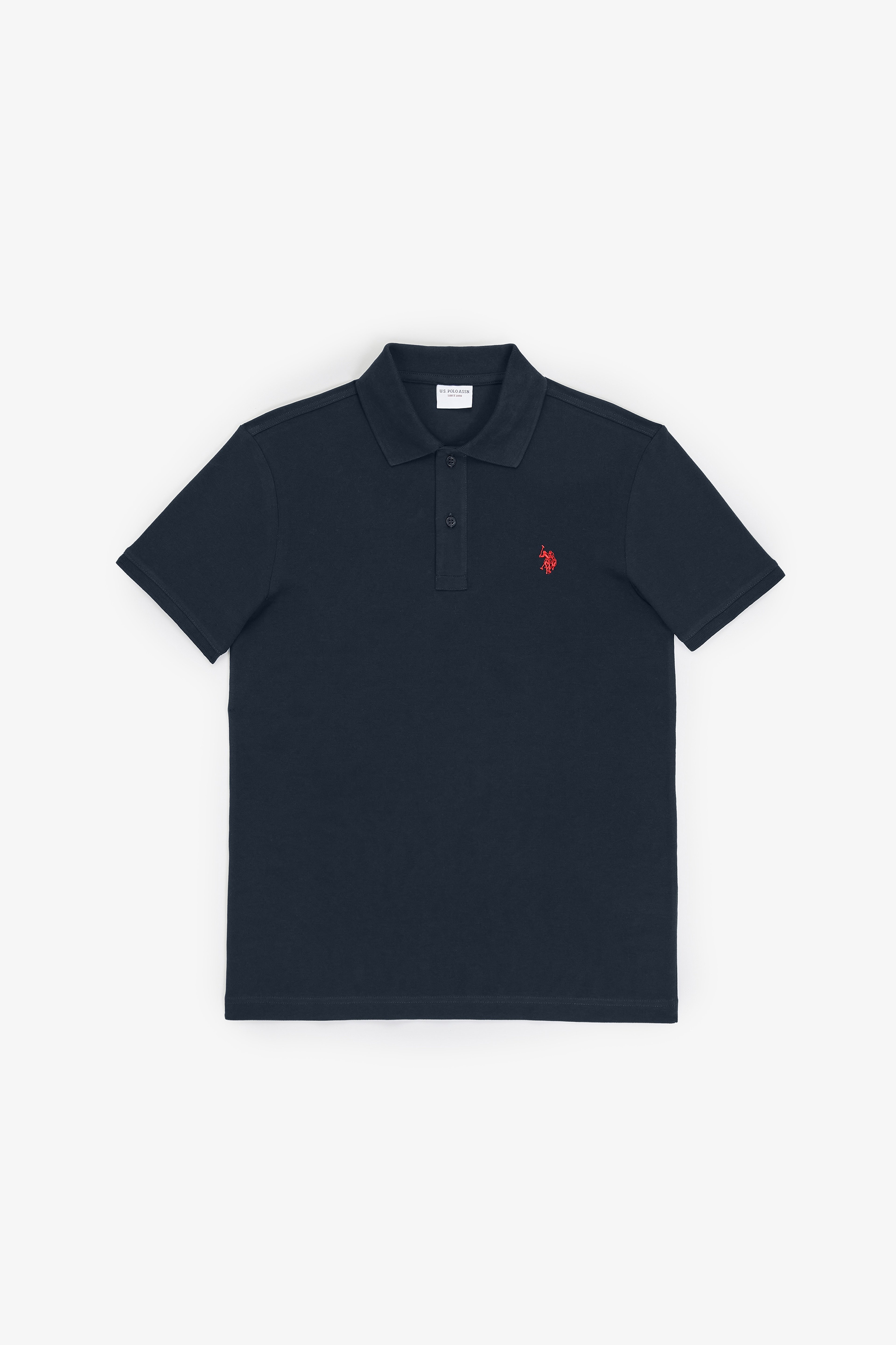 Erkek Slim Fit Polo Yaka Koyu Lacivert Basic Tişört