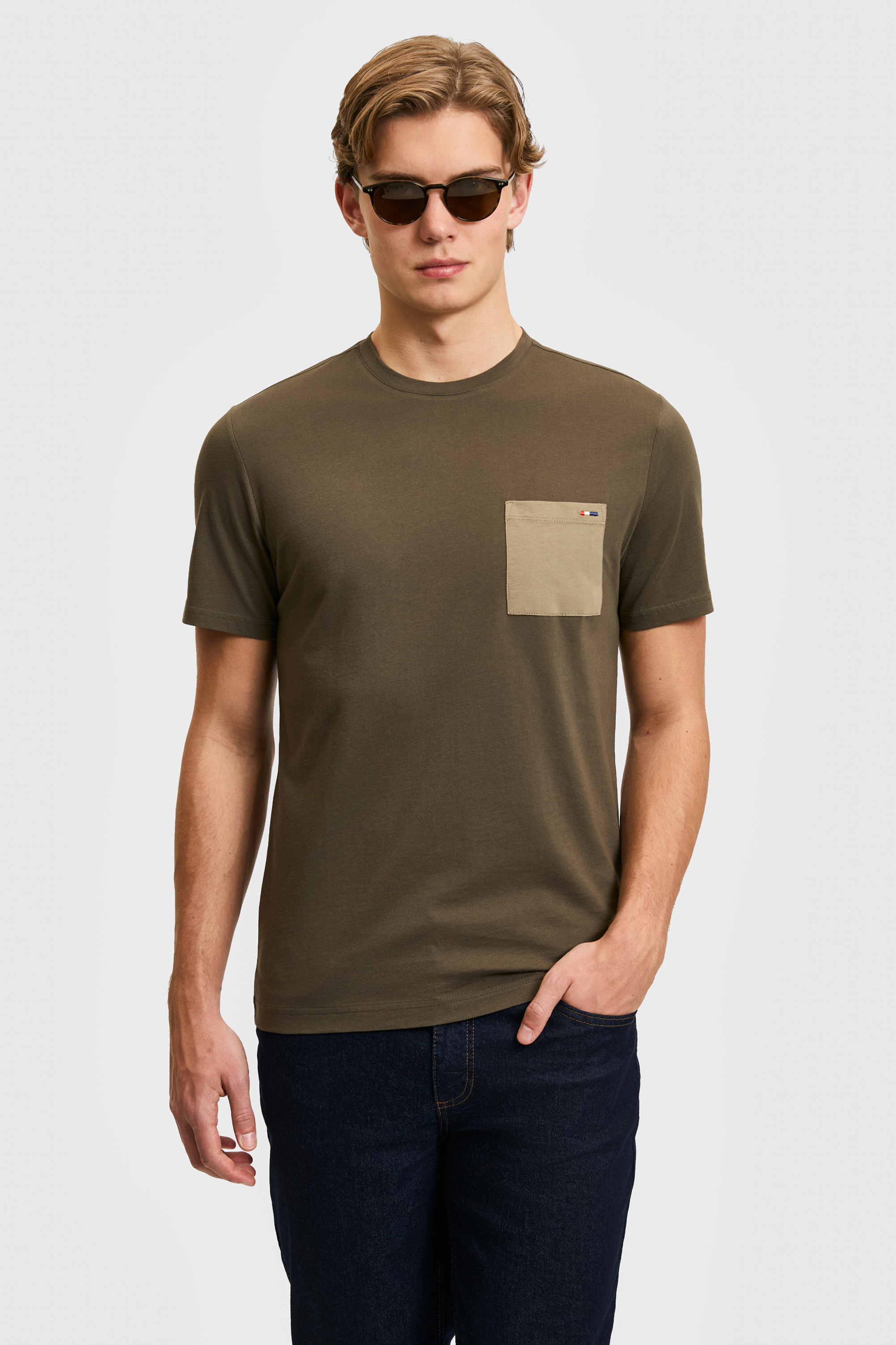 Erkek Koyu Haki Tişört - 50326948025
