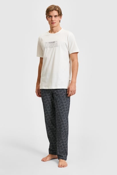 Erkek Ekru Pijama Takımı