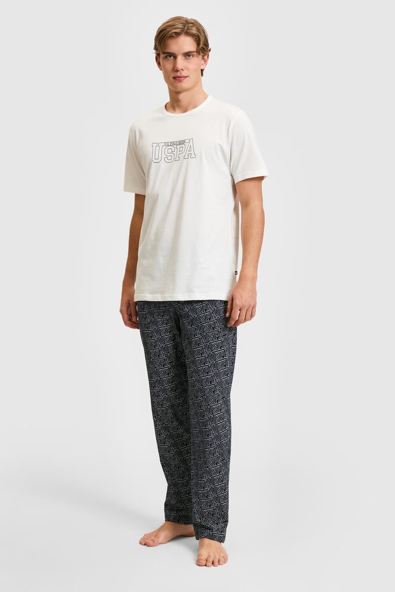 Erkek Ekru Pijama Takımı