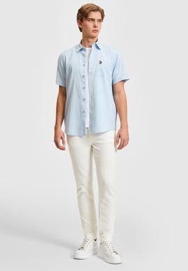 Erkek Açık Mavi Kısa Kollu Gömlek - 50319023007
