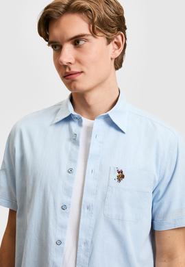 Erkek Açık Mavi Kısa Kollu Gömlek - 50319023007