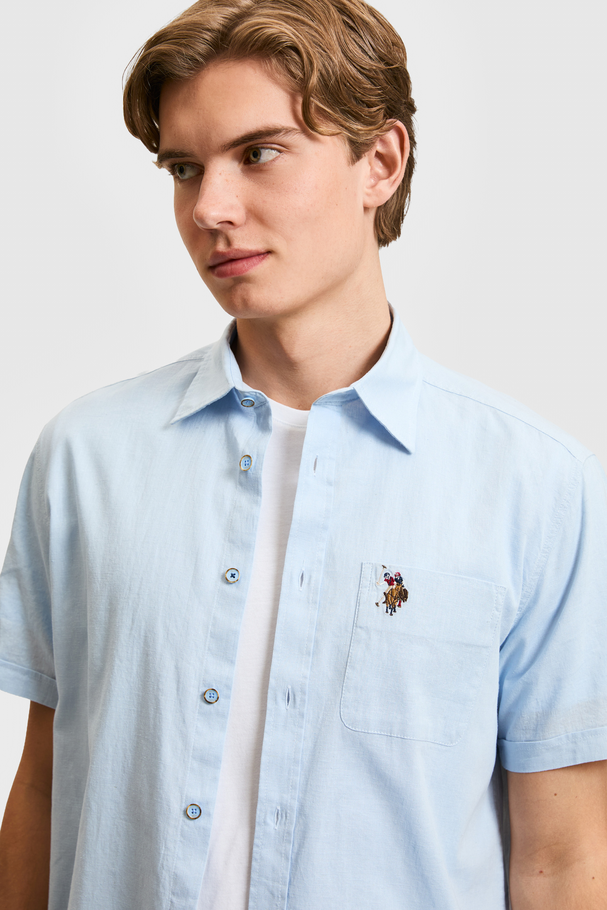 Erkek Açık Mavi Kısa Kollu Gömlek - 50319023007