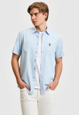 Erkek Açık Mavi Kısa Kollu Gömlek - 50319023007