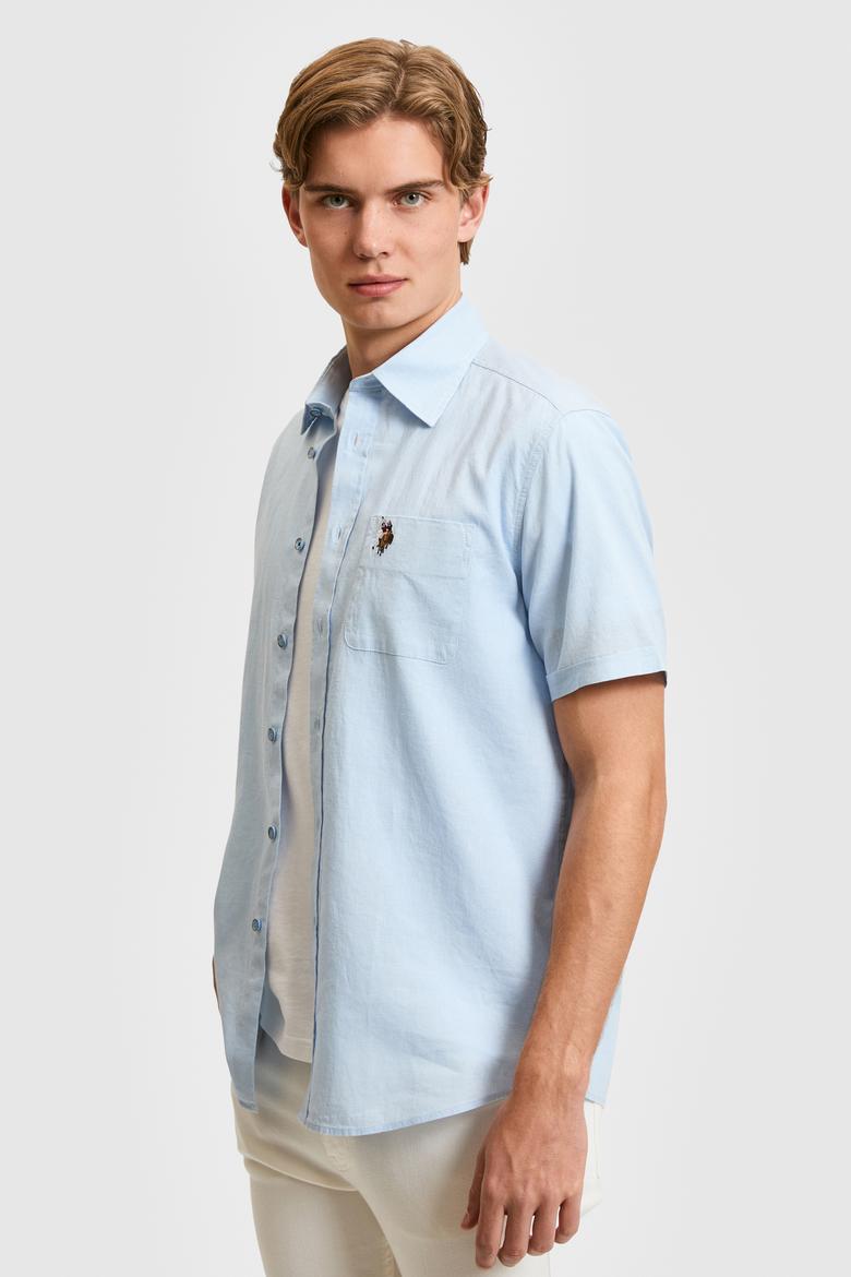 Erkek Açık Mavi Kısa Kollu Gömlek