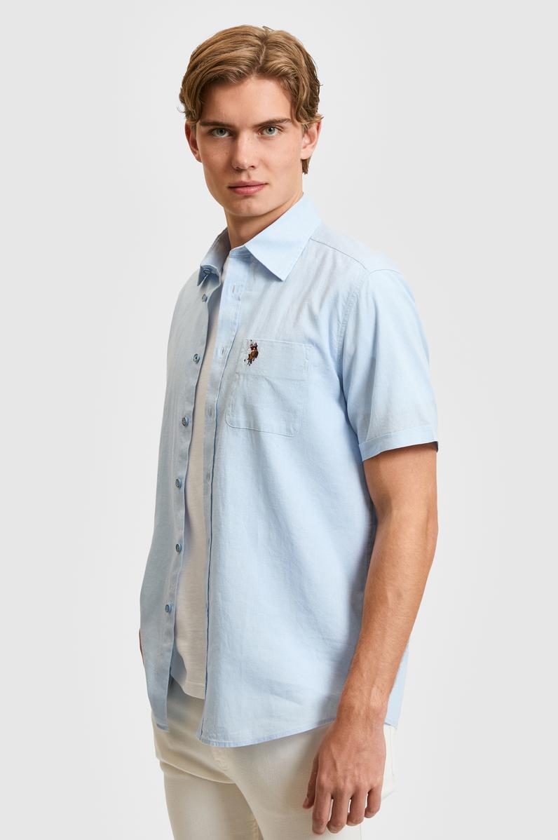 Erkek Açık Mavi Kısa Kollu Gömlek