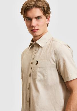 Erkek Taş Kısa Kollu Gömlek - 50319023078