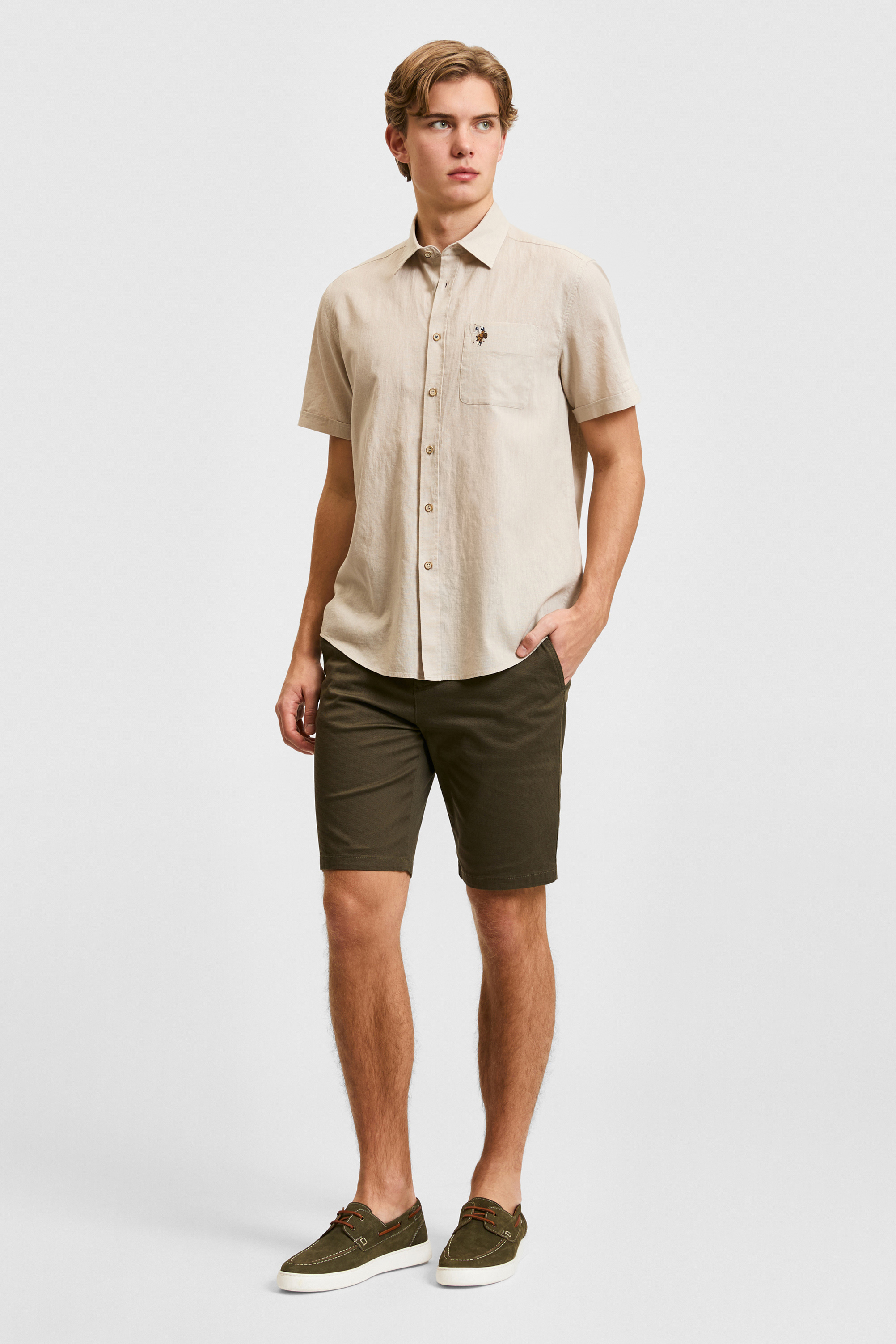 Erkek Taş Kısa Kollu Gömlek - 50319023078