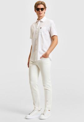 Erkek Beyaz Kısa Kollu Gömlek - 50319023017