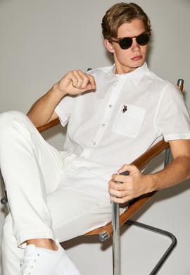 Erkek Beyaz Kısa Kollu Gömlek - 50319023017