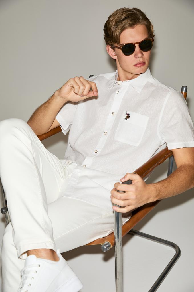 Erkek Beyaz Kısa Kollu Gömlek