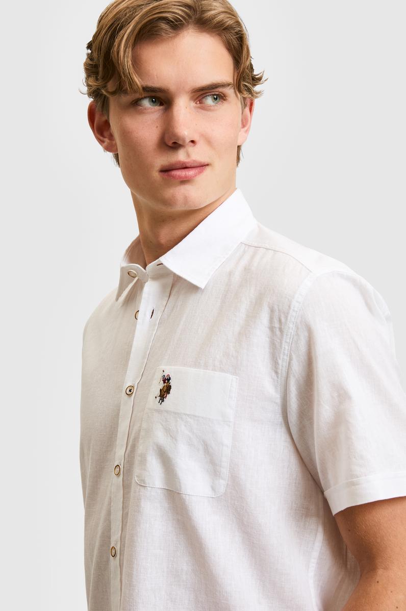 Erkek Beyaz Kısa Kollu Gömlek