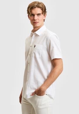 Erkek Beyaz Kısa Kollu Gömlek - 50319023017