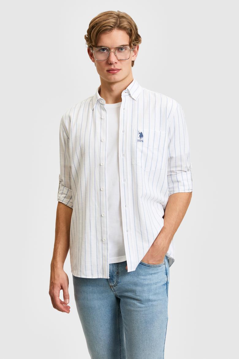 Erkek Açık Mavi Uzun Kollu Gömlek