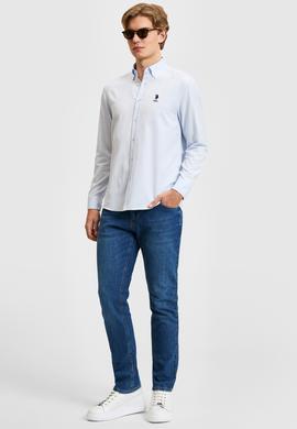 Erkek Açık Mavi Uzun Kollu Basic Gömlek - 50320276009