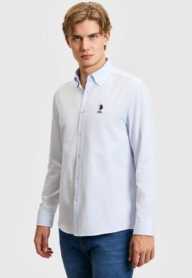 Erkek Açık Mavi Uzun Kollu Basic Gömlek - 50320276009