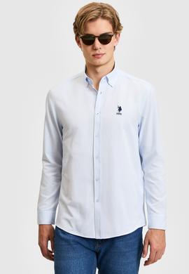 Erkek Açık Mavi Uzun Kollu Basic Gömlek - 50320276009