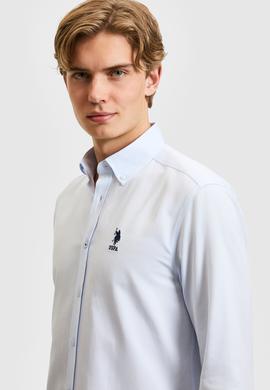 Erkek Açık Mavi Uzun Kollu Basic Gömlek - 50320276009