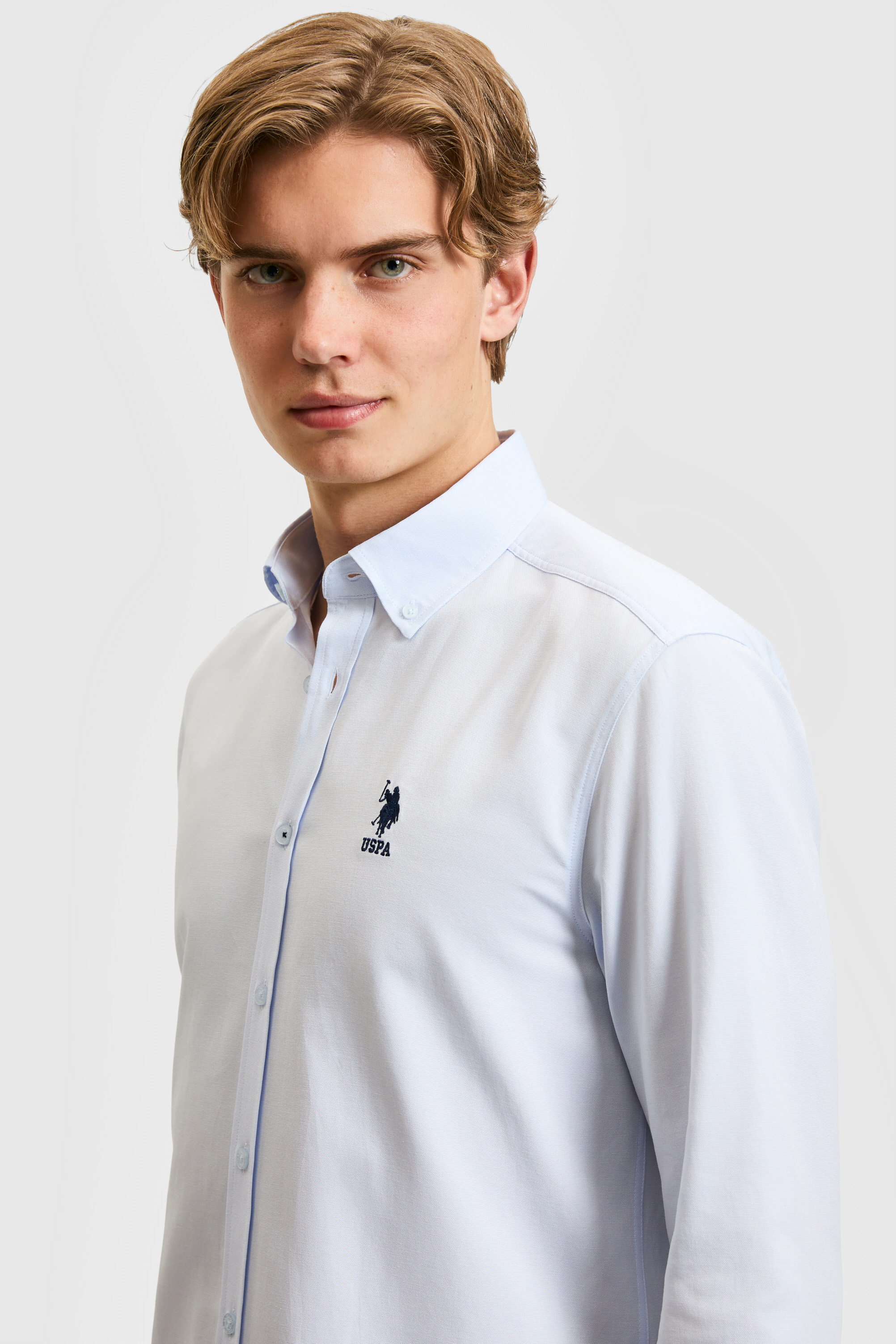 Erkek Açık Mavi Uzun Kollu Basic Gömlek - 50320276009