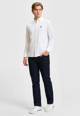 Erkek Beyaz Uzun Kollu Basic Gömlek - 50320276020