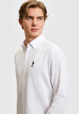 Erkek Beyaz Uzun Kollu Basic Gömlek - 50320276020