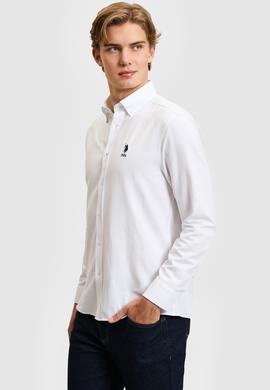 Erkek Beyaz Uzun Kollu Basic Gömlek - 50320276020