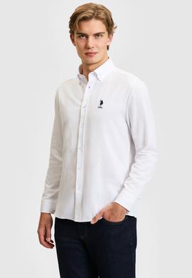 Erkek Beyaz Uzun Kollu Basic Gömlek - 50320276020