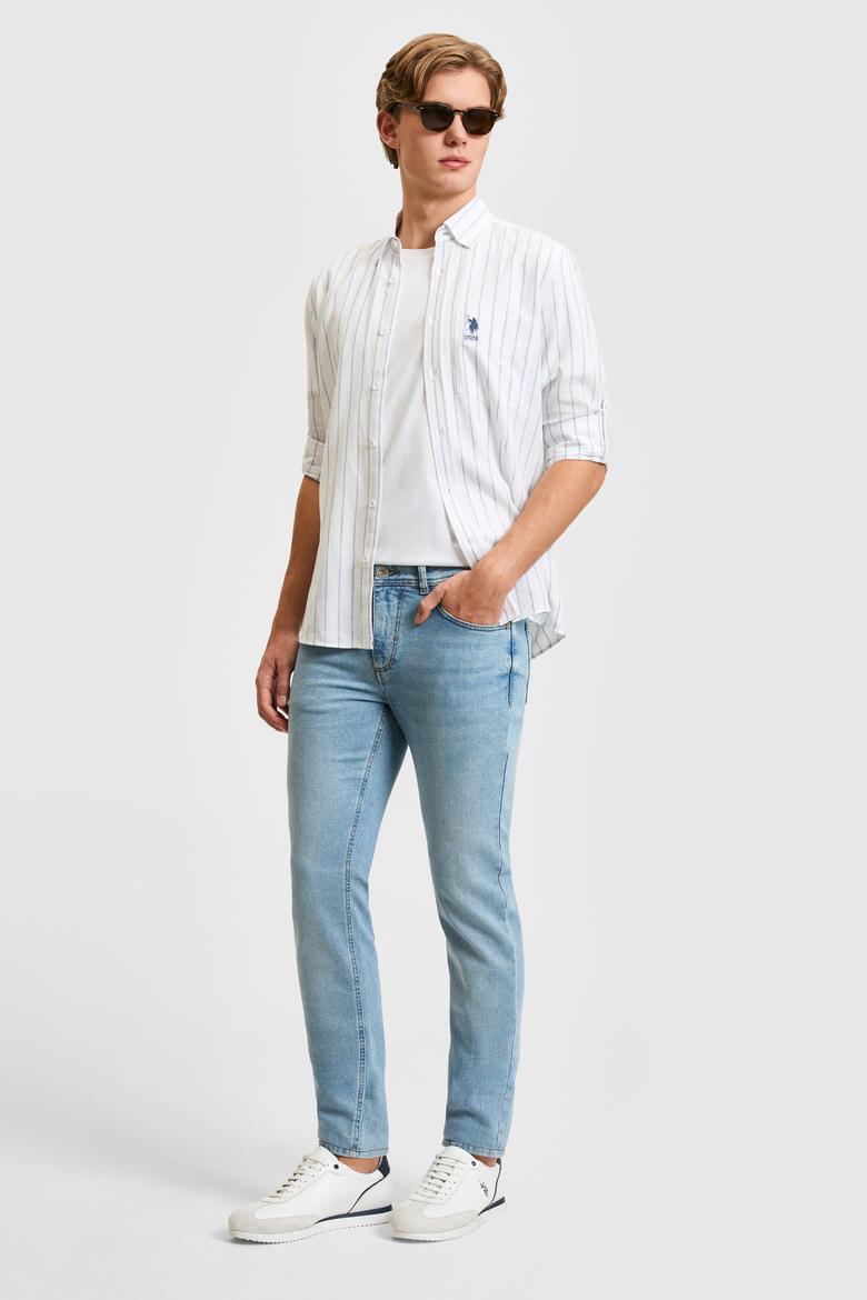 Erkek Açık Mavi Jean Pantolon