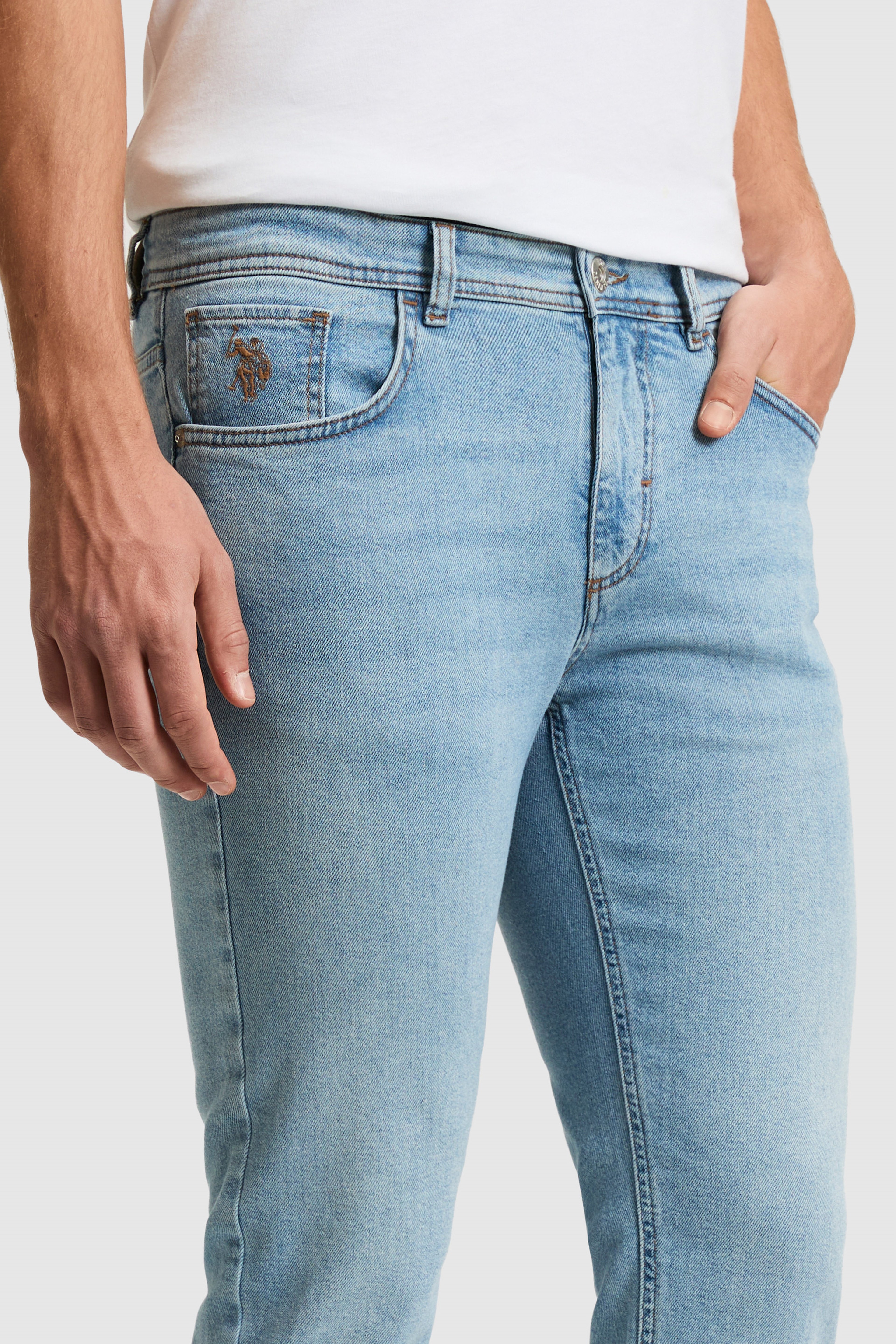 Erkek Açık Mavi Slim Fit Jean Pantolon