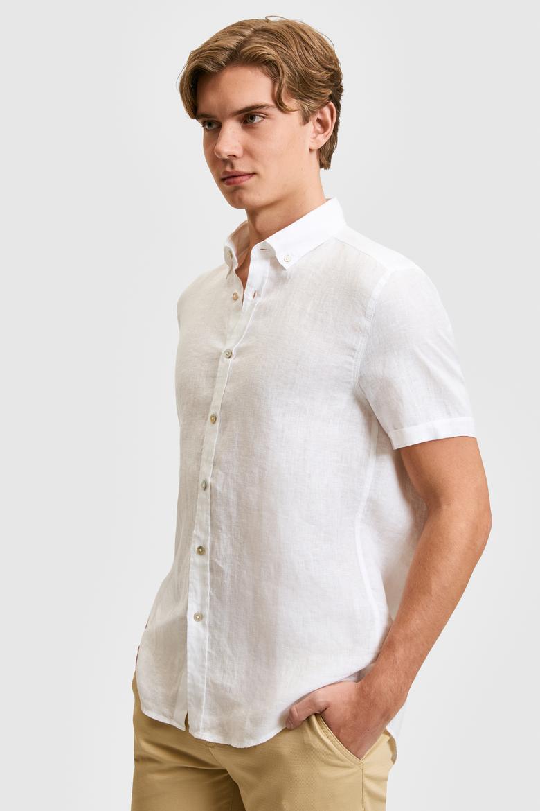 Erkek Beyaz Kısa Kollu Gömlek - 50321257005
