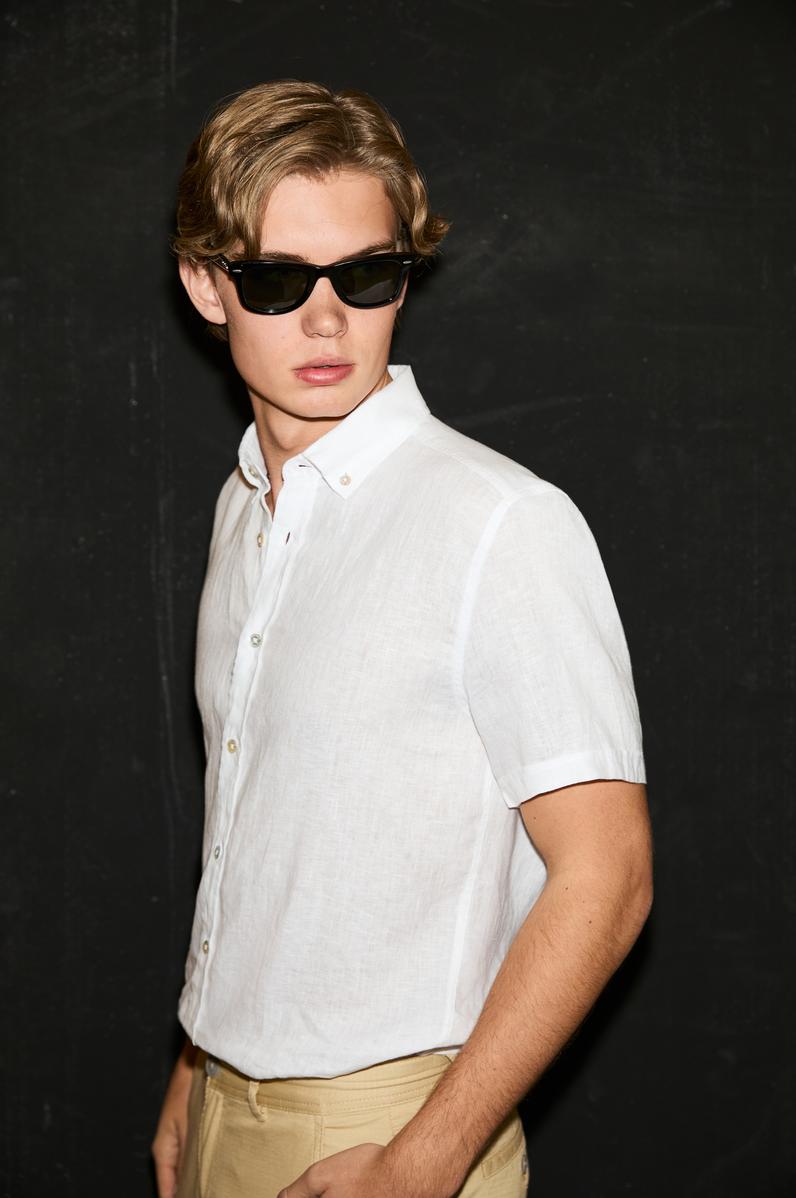 Erkek Beyaz Kısa Kollu Gömlek